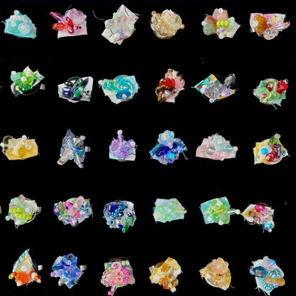 [Holiday Celebration] Handmade Antique Boho Style Beads and Button Rings-Special Launch Price!