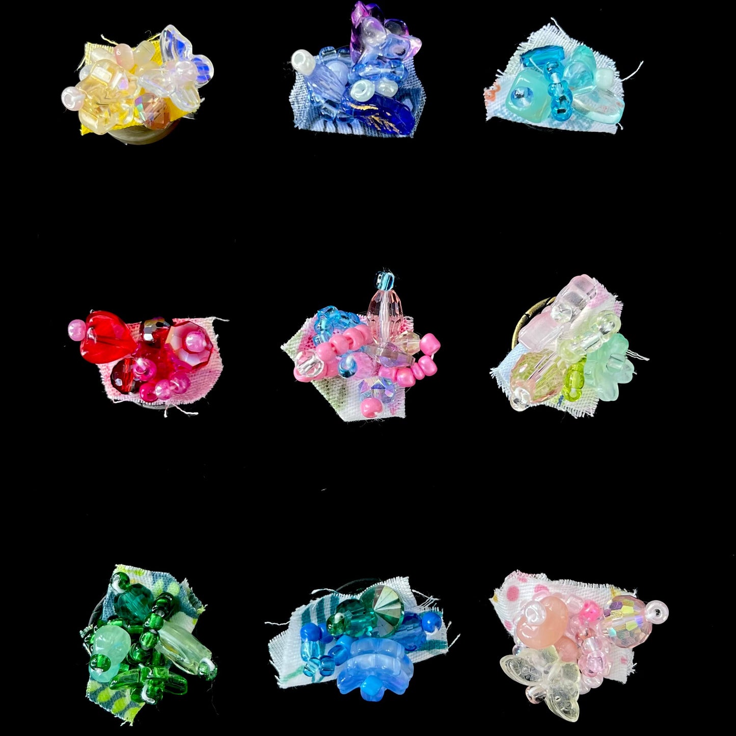 [Holiday Celebration] Handmade Antique Boho Style Beads and Button Rings-Special Launch Price!