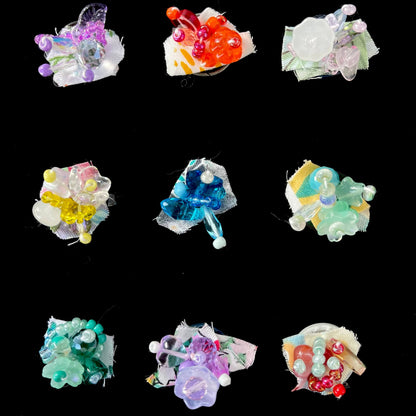 [Holiday Celebration] Handmade Antique Boho Style Beads and Button Rings-Special Launch Price!