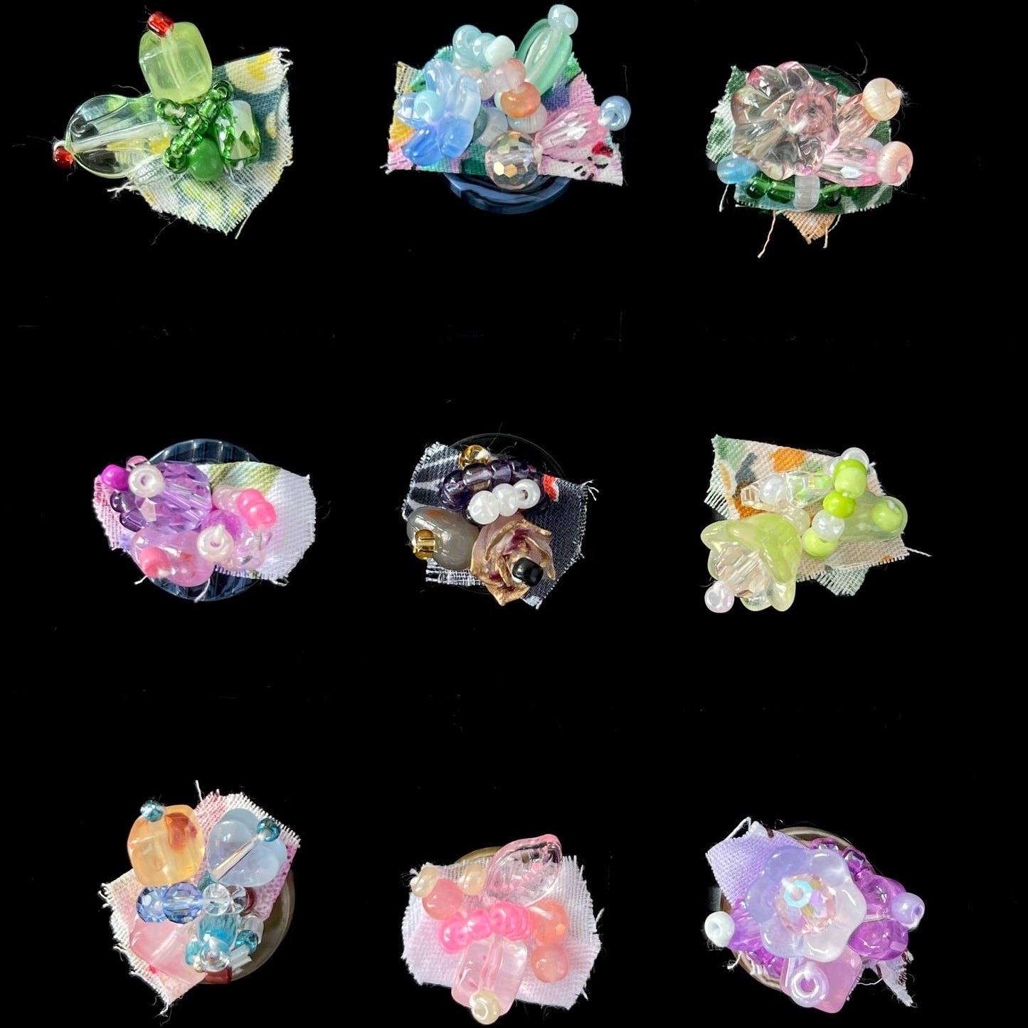 [Holiday Celebration] Handmade Antique Boho Style Beads and Button Rings-Special Launch Price!