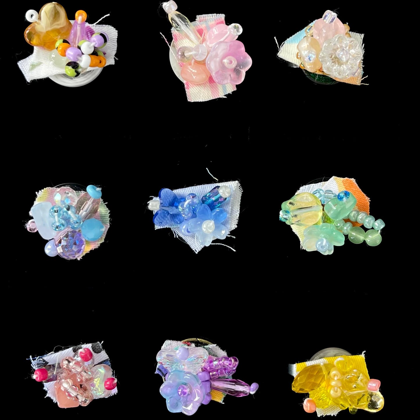 [Holiday Celebration] Handmade Antique Boho Style Beads and Button Rings-Special Launch Price!