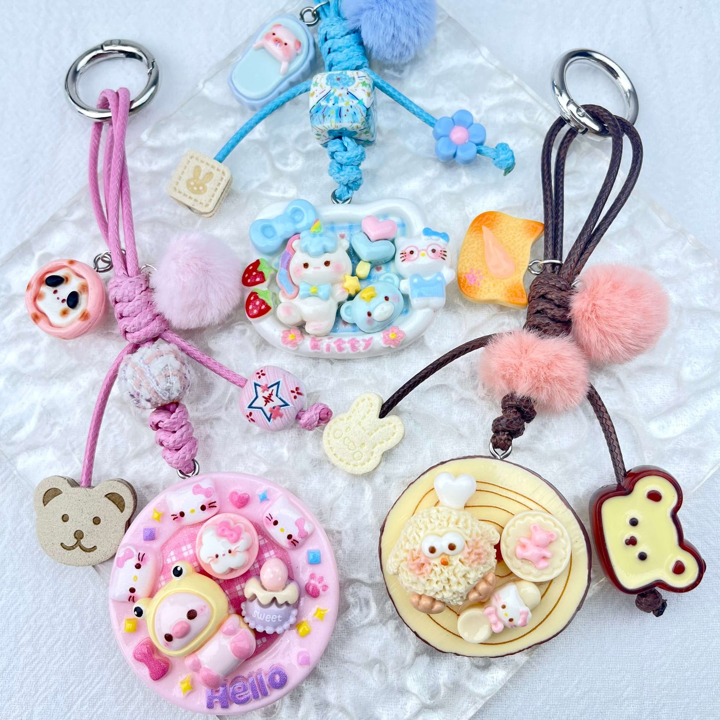 [Holiday Celebration] Hand-Braided Kawaii and Foodie Cuties Keychain Phone Decor-SPECIAL LAUNCH PRICE!