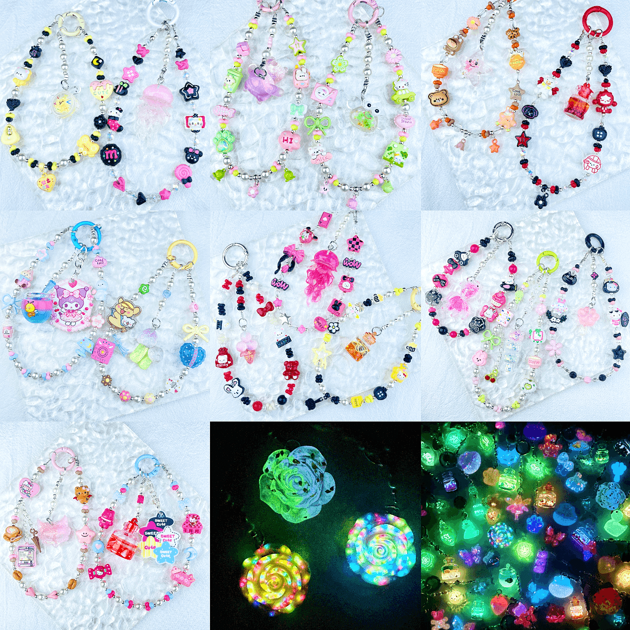 [New Arrival] Handmade Metal Decor and Glow In The Dark Decor Kawaii Phone Chains-Special Launch Price!