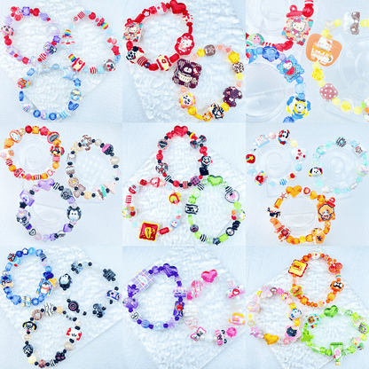[New Arrival] Kawaii Beads and Hand-painted Beads Elastic Bracelets-Larger Size