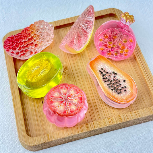 [New Arrival] Holographic Glittering/High Transparency/Glow In The Dark Various Fruit and Vegetables Miniatures Figurines