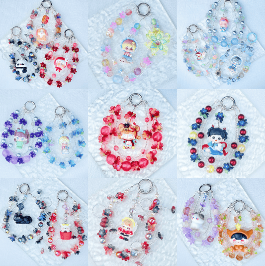 [Limited Edition] Premium Handmade Glittering and Flower Blossom Style Kawaii Cutie Phone Chains-Special Launch Price!