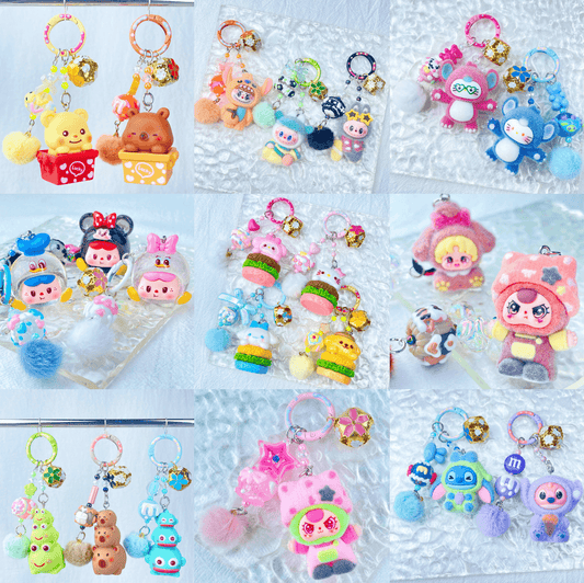 [Live Exclusive] Premium Handmade Newest Standing/Sitting Cutie Keychain- with New Fluffy Style & Special Launch Fruit Play
