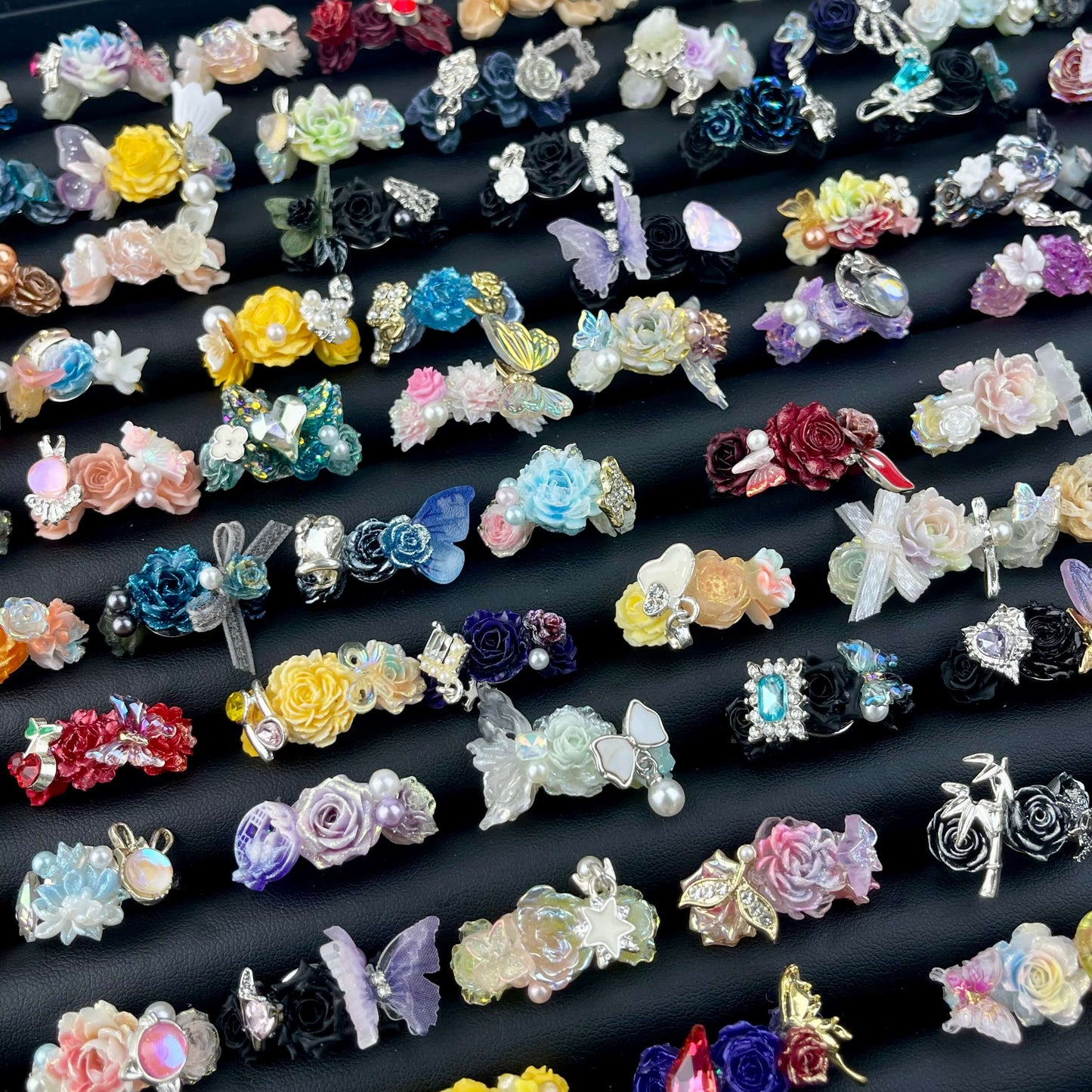 [New Batch] Premium Handmade Flower Blossom and Glittering Decor Rings