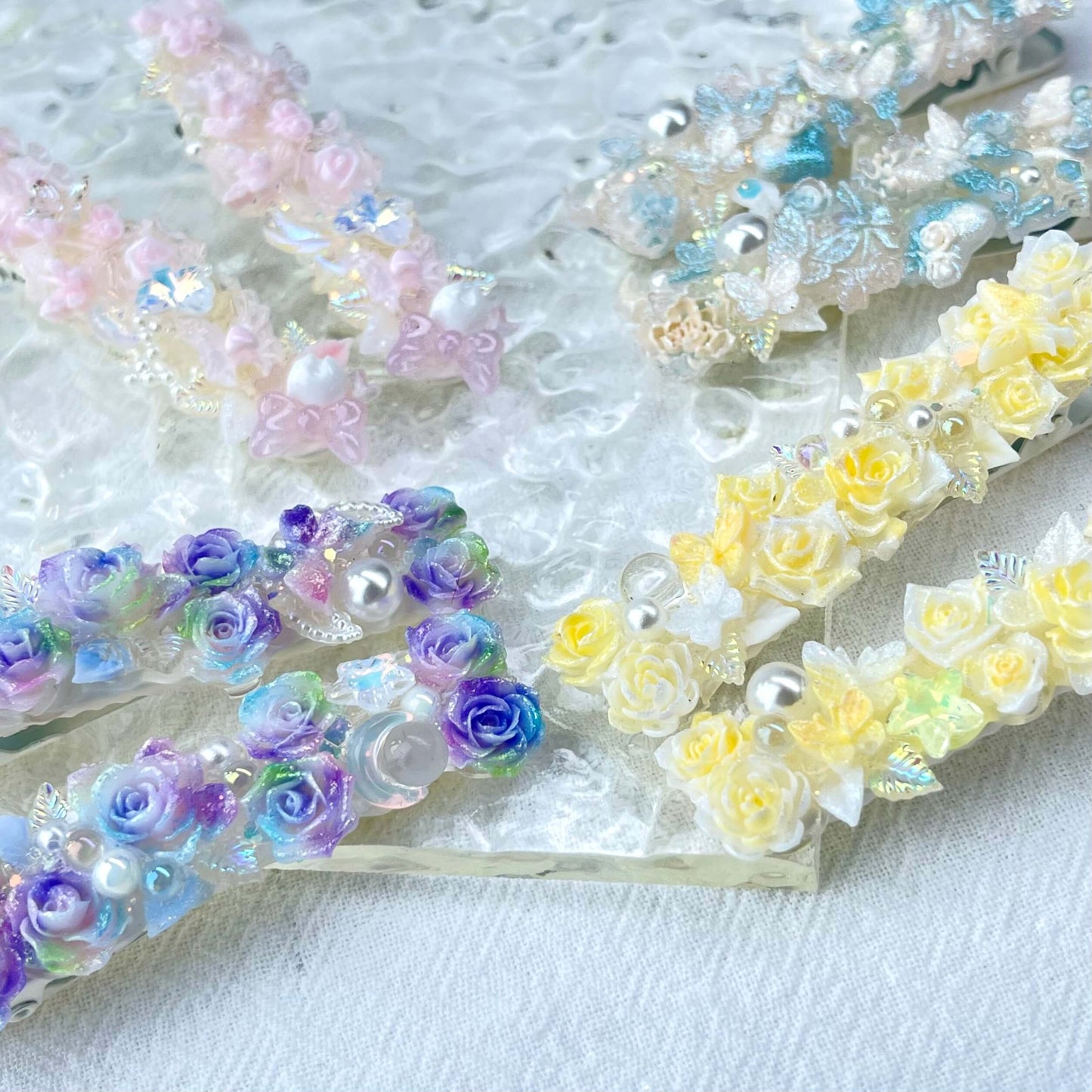[New Arrival] Special Effects (Glow In the Dark/Color Changing) Flower Blossom Premium Handmade Hair Clips