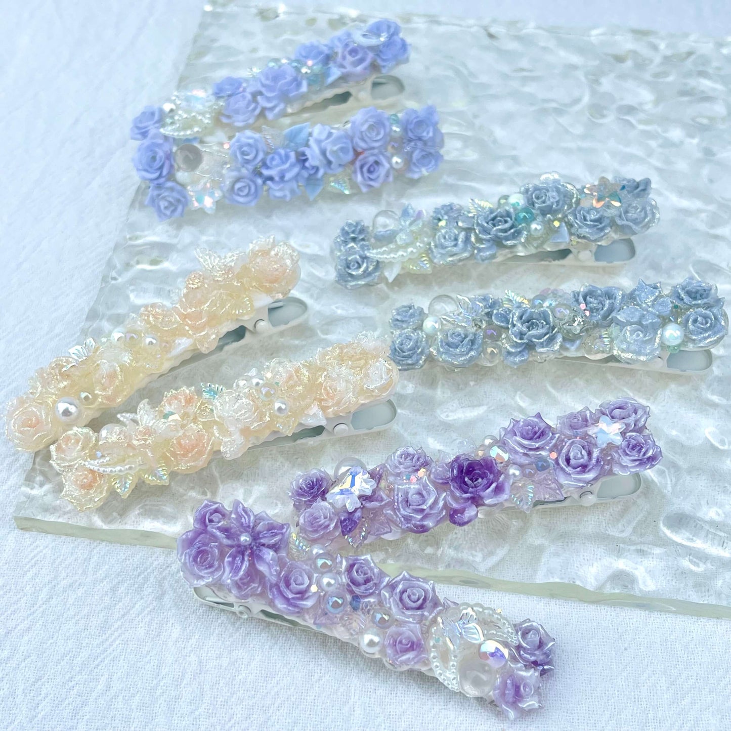 [New Arrival] Special Effects (Glow In the Dark/Color Changing) Flower Blossom Premium Handmade Hair Clips