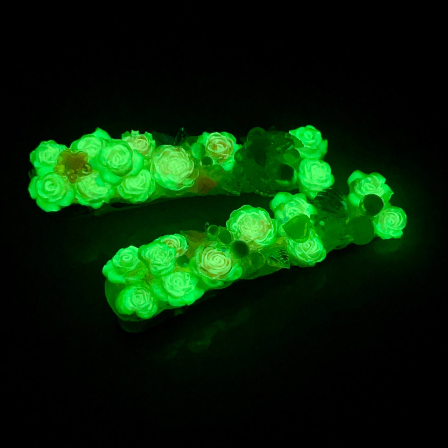 [New Arrival] Special Effects (Glow In the Dark/Color Changing) Flower Blossom Premium Handmade Hair Clips