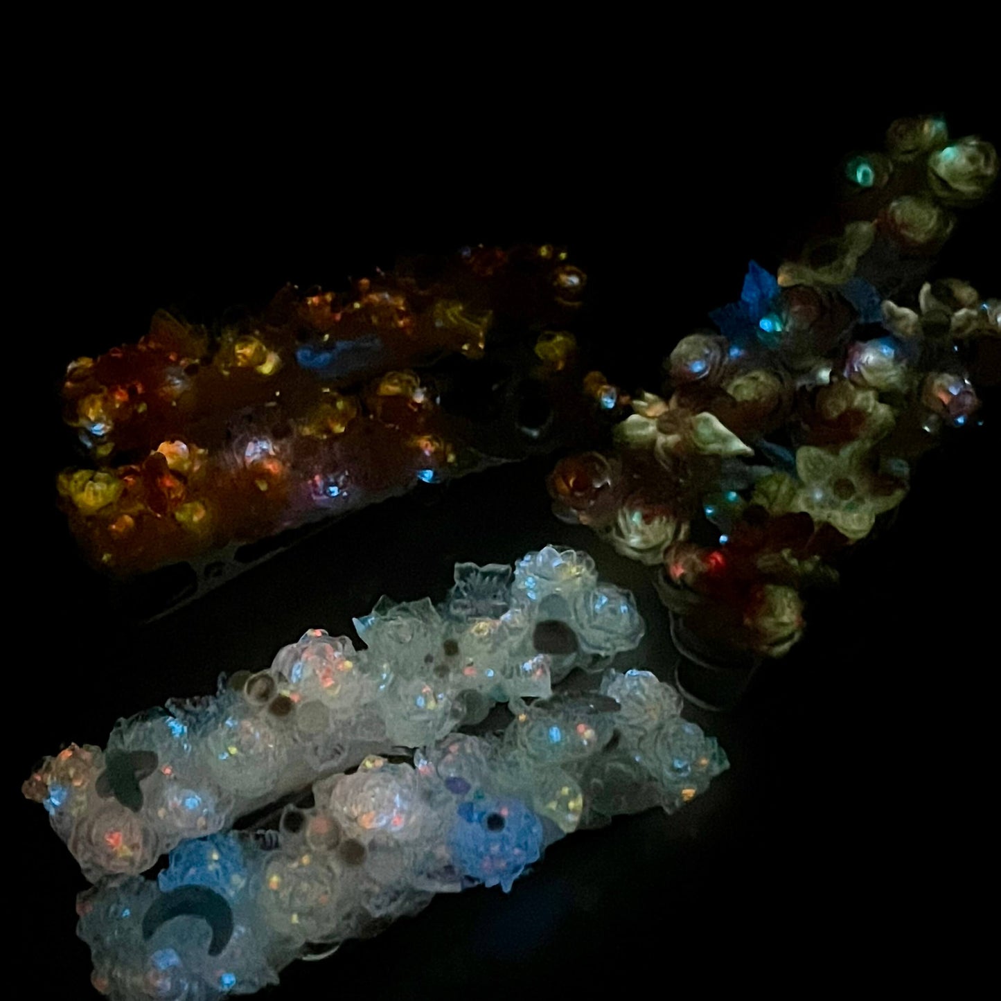 [New Arrival] Special Effects (Glow In the Dark/Color Changing) Flower Blossom Premium Handmade Hair Clips