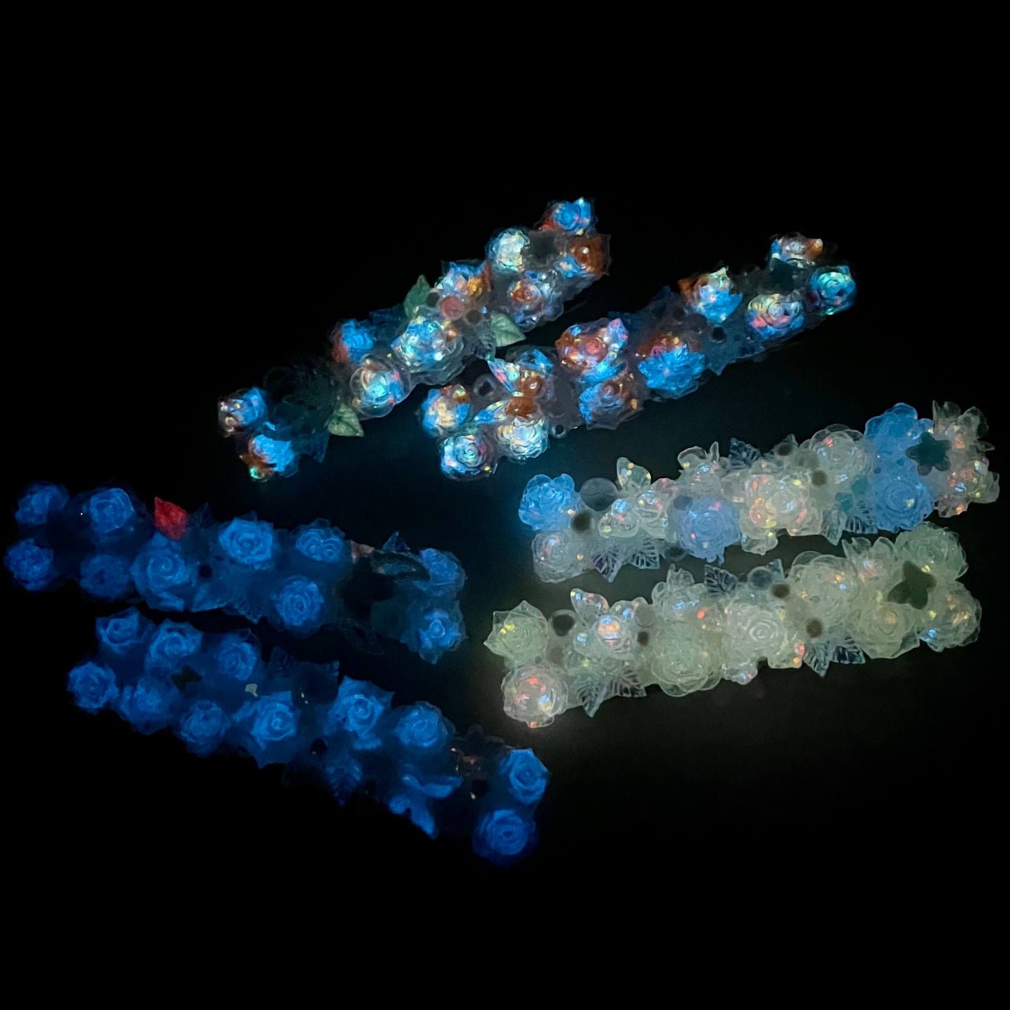 [New Arrival] Special Effects (Glow In the Dark/Color Changing) Flower Blossom Premium Handmade Hair Clips