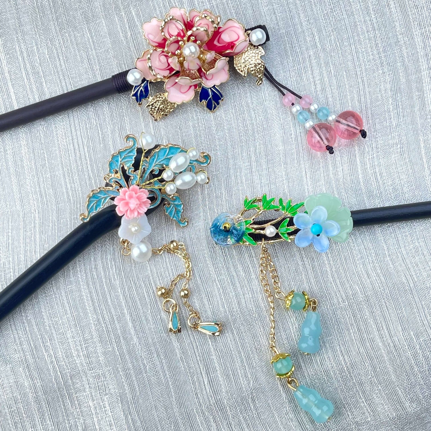 [New Batch] Beautiful Flower Blossom Chinese Traditional Style Hair Sticks-Premium Blossom Edition Newly Added!