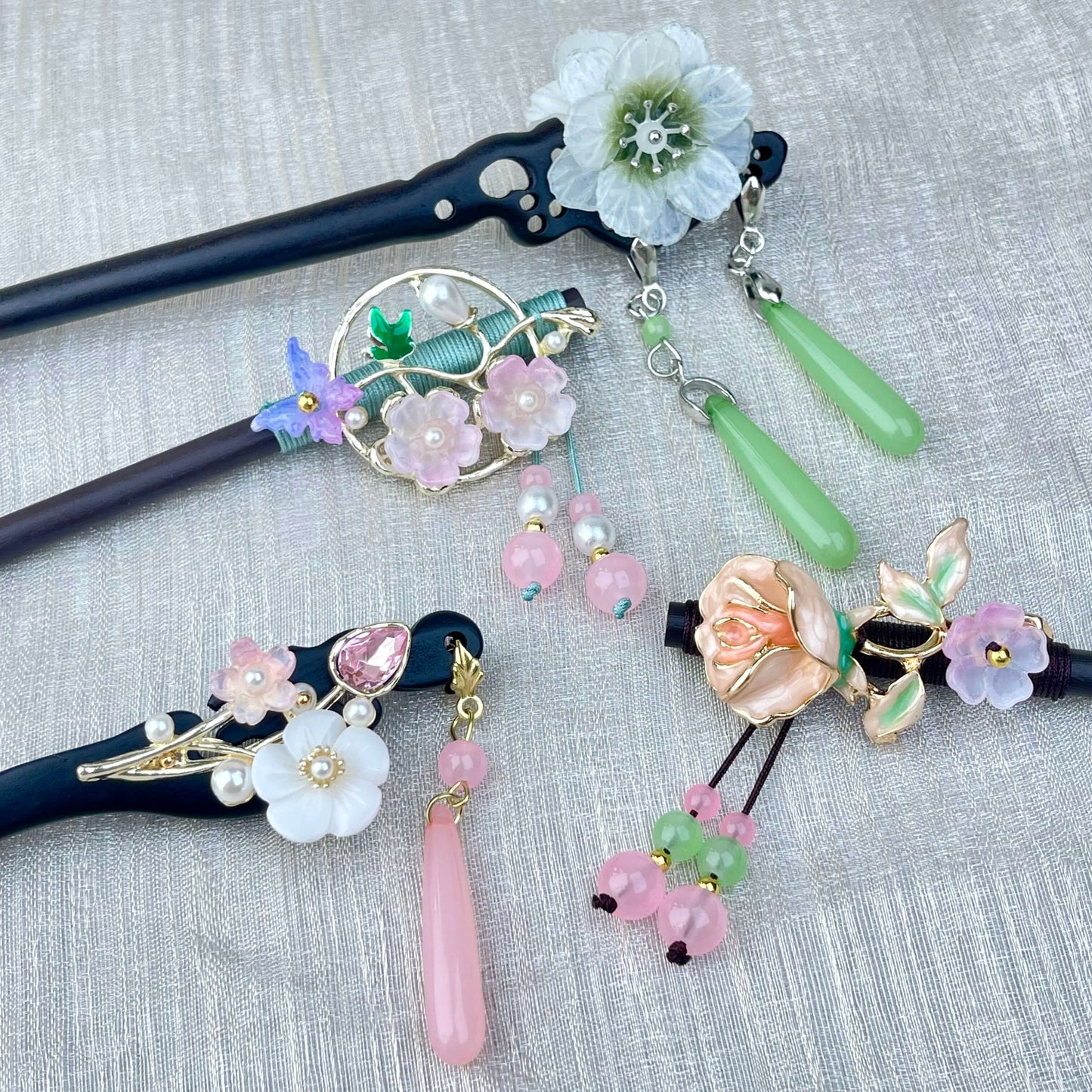 [New Batch] Beautiful Flower Blossom Chinese Traditional Style Hair Sticks-Premium Blossom Edition Newly Added!
