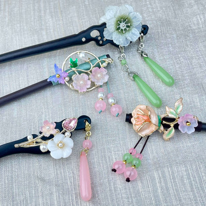 [New Batch] Beautiful Flower Blossom Chinese Traditional Style Hair Sticks-Premium Blossom Edition Newly Added!