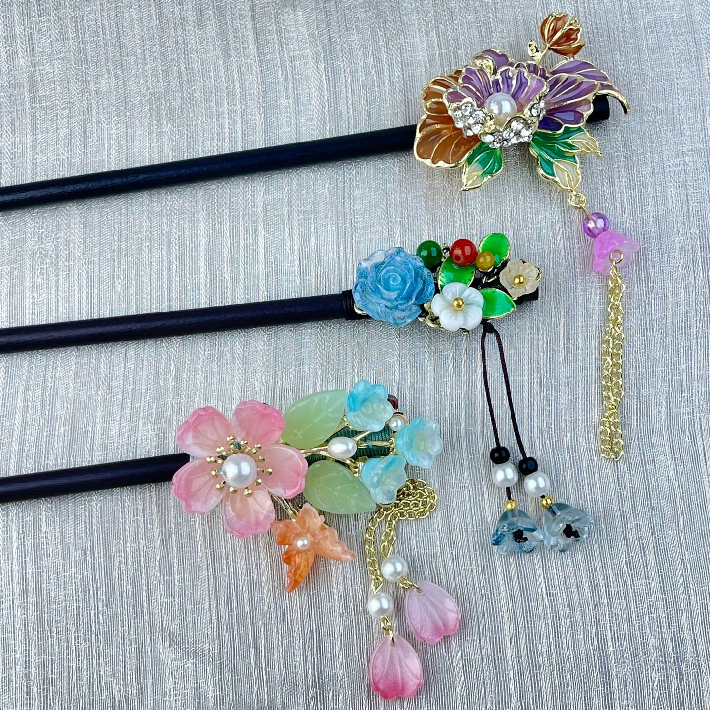 [New Batch] Beautiful Flower Blossom Chinese Traditional Style Hair Sticks-Premium Blossom Edition Newly Added!
