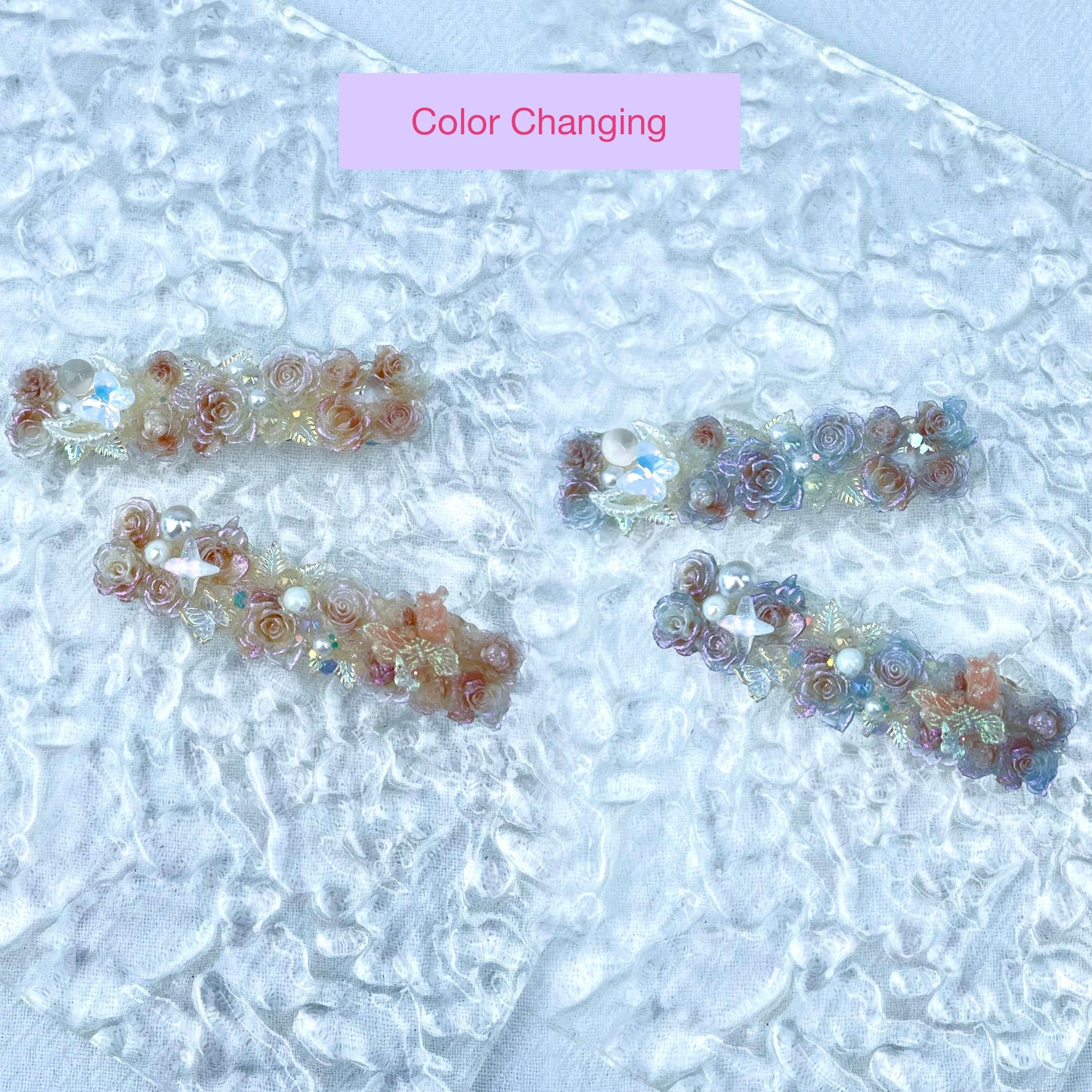 [New Arrival] Special Effects (Glow In the Dark/Color Changing) Flower Blossom Premium Handmade Hair Clips