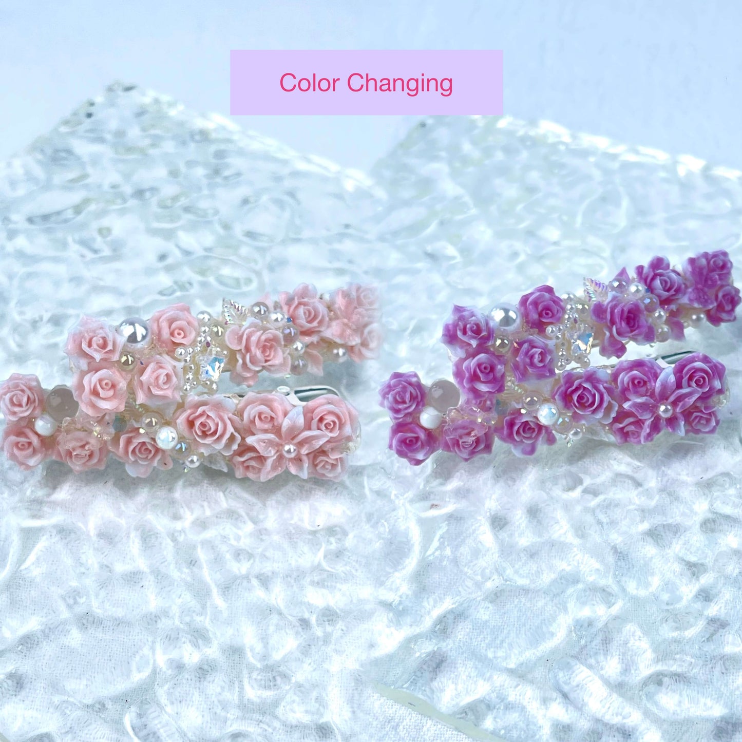 [New Arrival] Special Effects (Glow In the Dark/Color Changing) Flower Blossom Premium Handmade Hair Clips