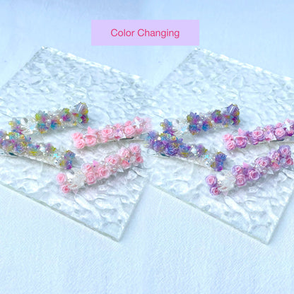 [New Arrival] Special Effects (Glow In the Dark/Color Changing) Flower Blossom Premium Handmade Hair Clips