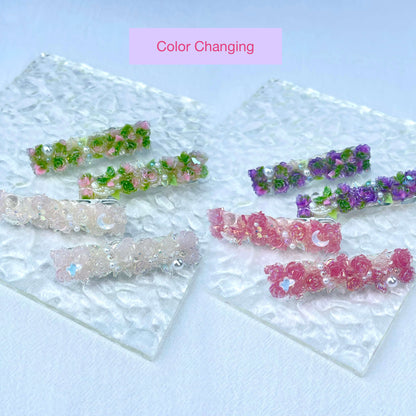 [New Arrival] Special Effects (Glow In the Dark/Color Changing) Flower Blossom Premium Handmade Hair Clips