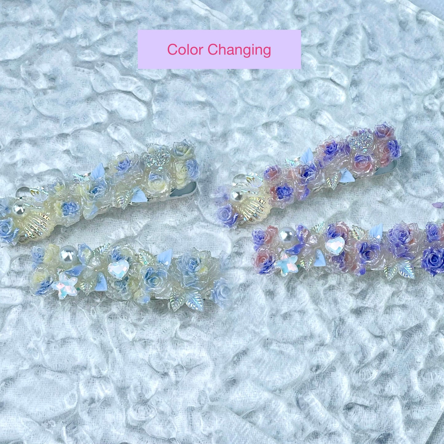 [New Arrival] Special Effects (Glow In the Dark/Color Changing) Flower Blossom Premium Handmade Hair Clips