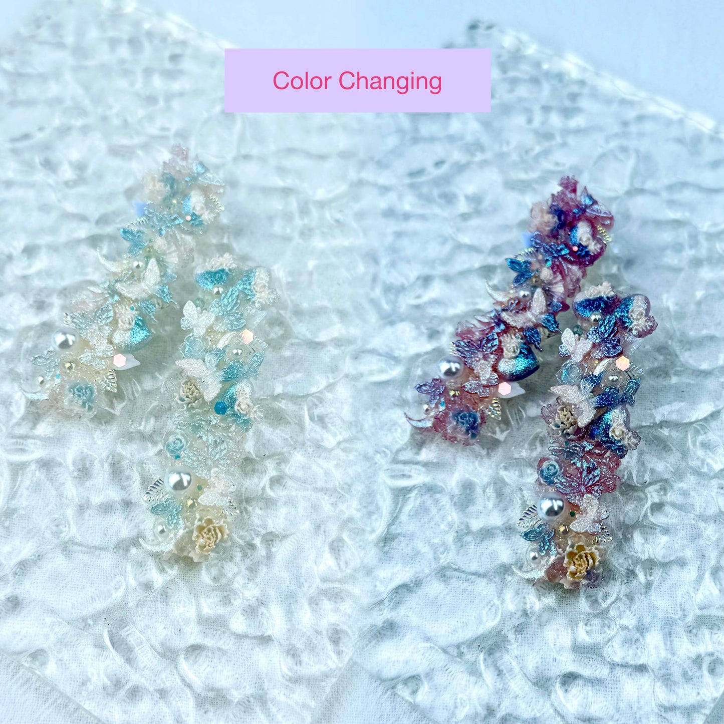[New Arrival] Special Effects (Glow In the Dark/Color Changing) Flower Blossom Premium Handmade Hair Clips