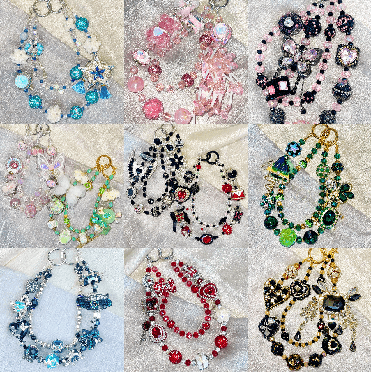 [Anniversary Celebration] Premium Handmade Glittering and Rhinestone Crystal Glass Phone Chain/Handbag Chain-SPECIAL CELEBRATION PRICE!