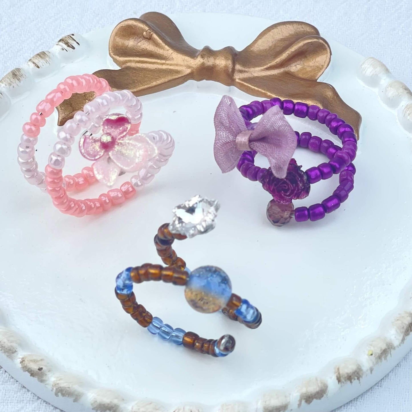 [Live Exclusive] Handmade Mini Beads Boho Button Style/Multi-Ring Mini Beads Style Rings