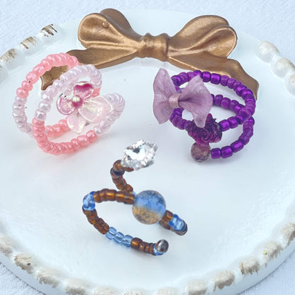[Live Exclusive] Handmade Mini Beads Boho Button Style/Multi-Ring Mini Beads Style Rings