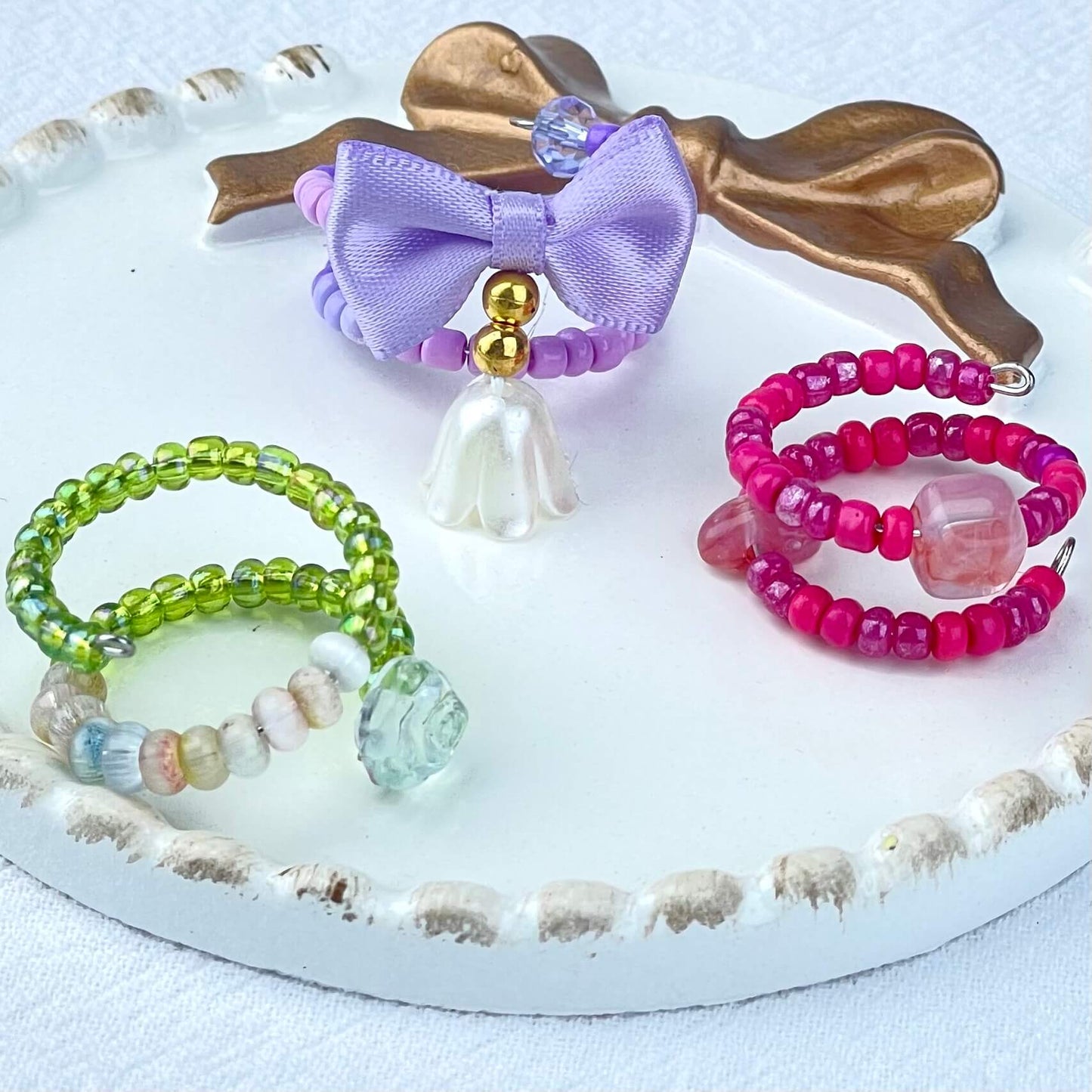[Live Exclusive] Handmade Mini Beads Boho Button Style/Multi-Ring Mini Beads Style Rings