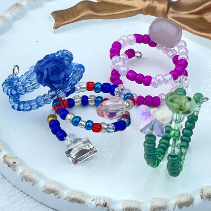 [Live Exclusive] Handmade Mini Beads Boho Button Style/Multi-Ring Mini Beads Style Rings