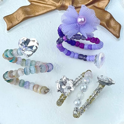 [Live Exclusive] Handmade Mini Beads Boho Button Style/Multi-Ring Mini Beads Style Rings