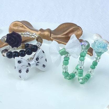 [Live Exclusive] Handmade Mini Beads Boho Button Style/Multi-Ring Mini Beads Style Rings