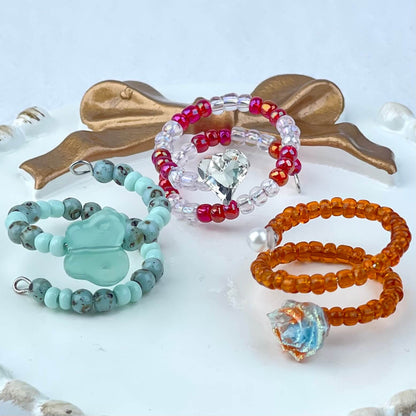 [Live Exclusive] Handmade Mini Beads Boho Button Style/Multi-Ring Mini Beads Style Rings