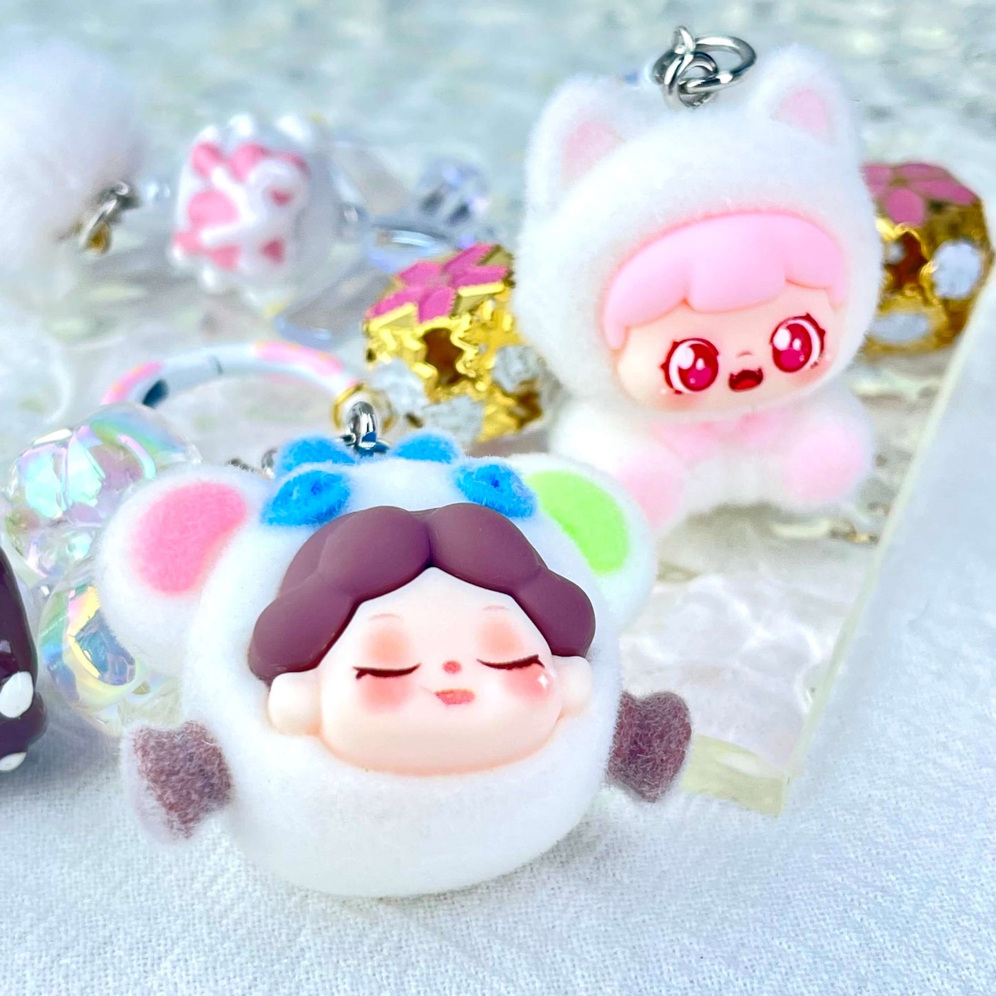 [Live Exclusive] Premium Handmade Newest Standing/Sitting Cutie Keychain- with New Fluffy Style & Special Launch Fruit Play