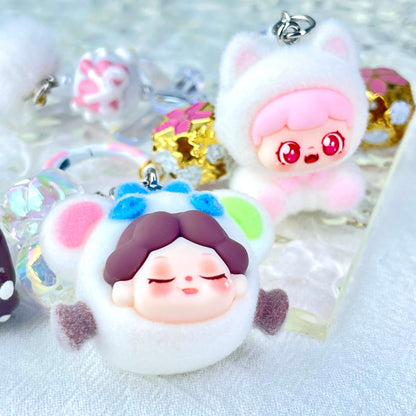 [Live Exclusive] Premium Handmade Newest Standing/Sitting Cutie Keychain- with New Fluffy Style & Special Launch Fruit Play