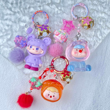 [Live Exclusive] Premium Handmade Newest Standing/Sitting Cutie Keychain- with New Fluffy Style & Special Launch Fruit Play