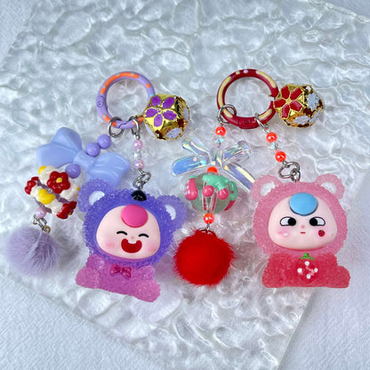 [Live Exclusive] Premium Handmade Newest Standing/Sitting Cutie Keychain- with New Fluffy Style & Special Launch Fruit Play