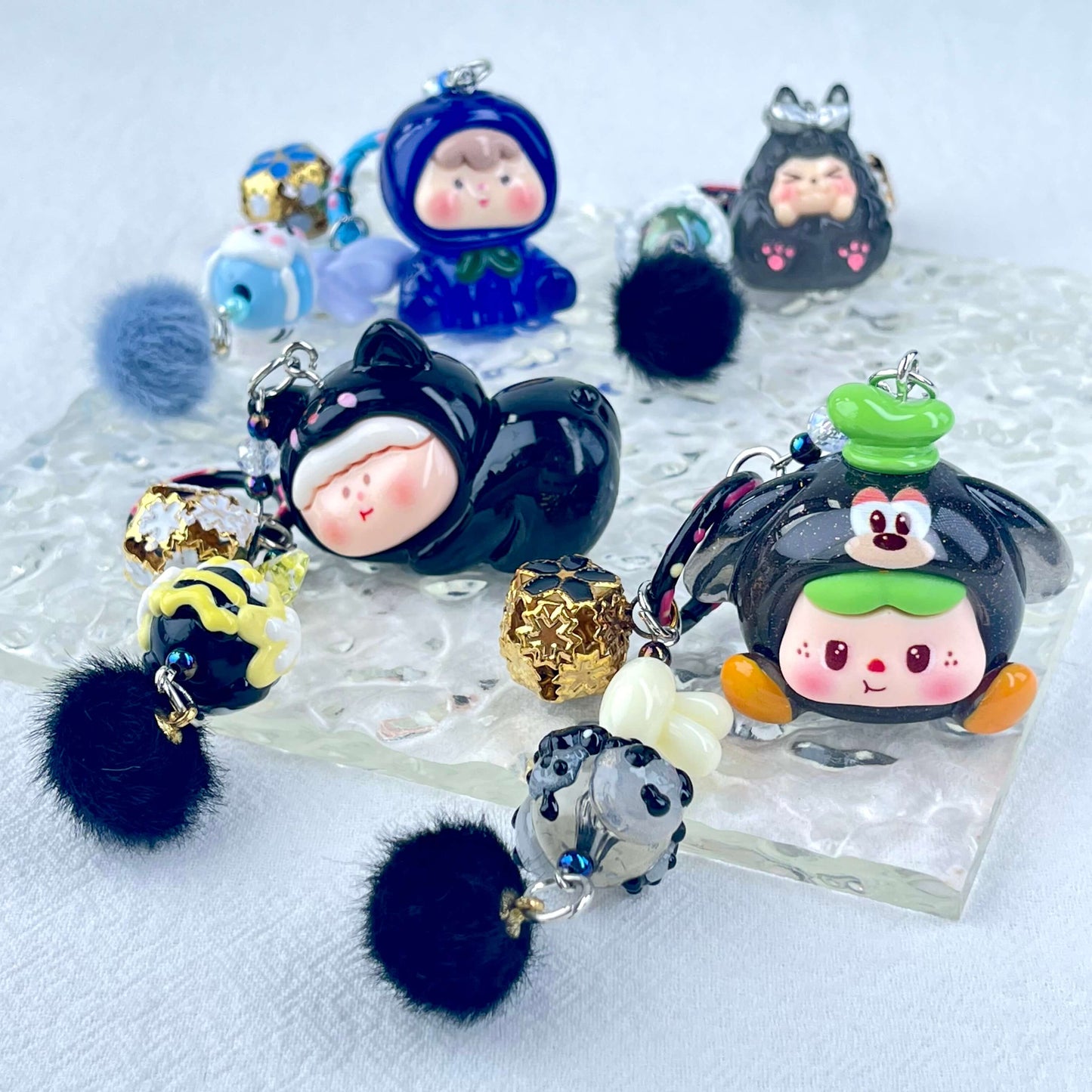 [Live Exclusive] Premium Handmade Newest Standing/Sitting Cutie Keychain- with New Fluffy Style & Special Launch Fruit Play