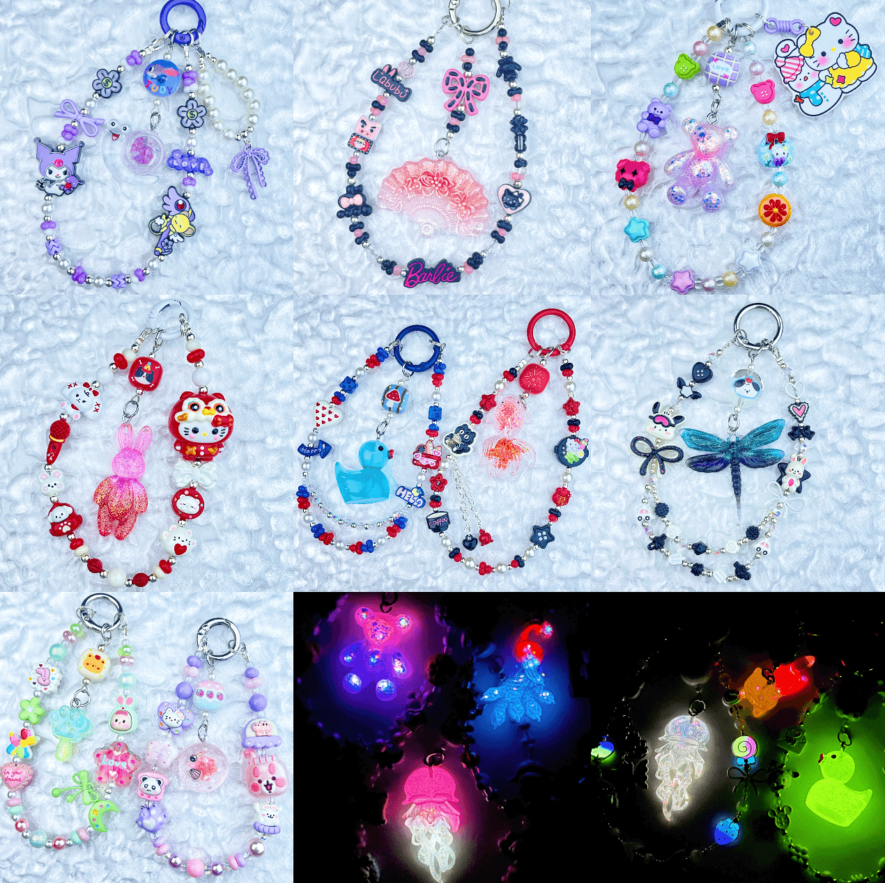 [Anniversary Celebration] Handmade Metal Alloy Decor and Glow In The Dark Decor Kawaii Phone Chains-Celebration Special Price!
