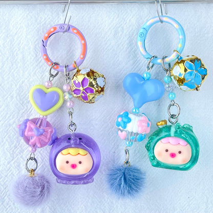 [Live Exclusive] Premium Handmade Newest Standing/Sitting Cutie Keychain- with New Fluffy Style & Special Launch Fruit Play