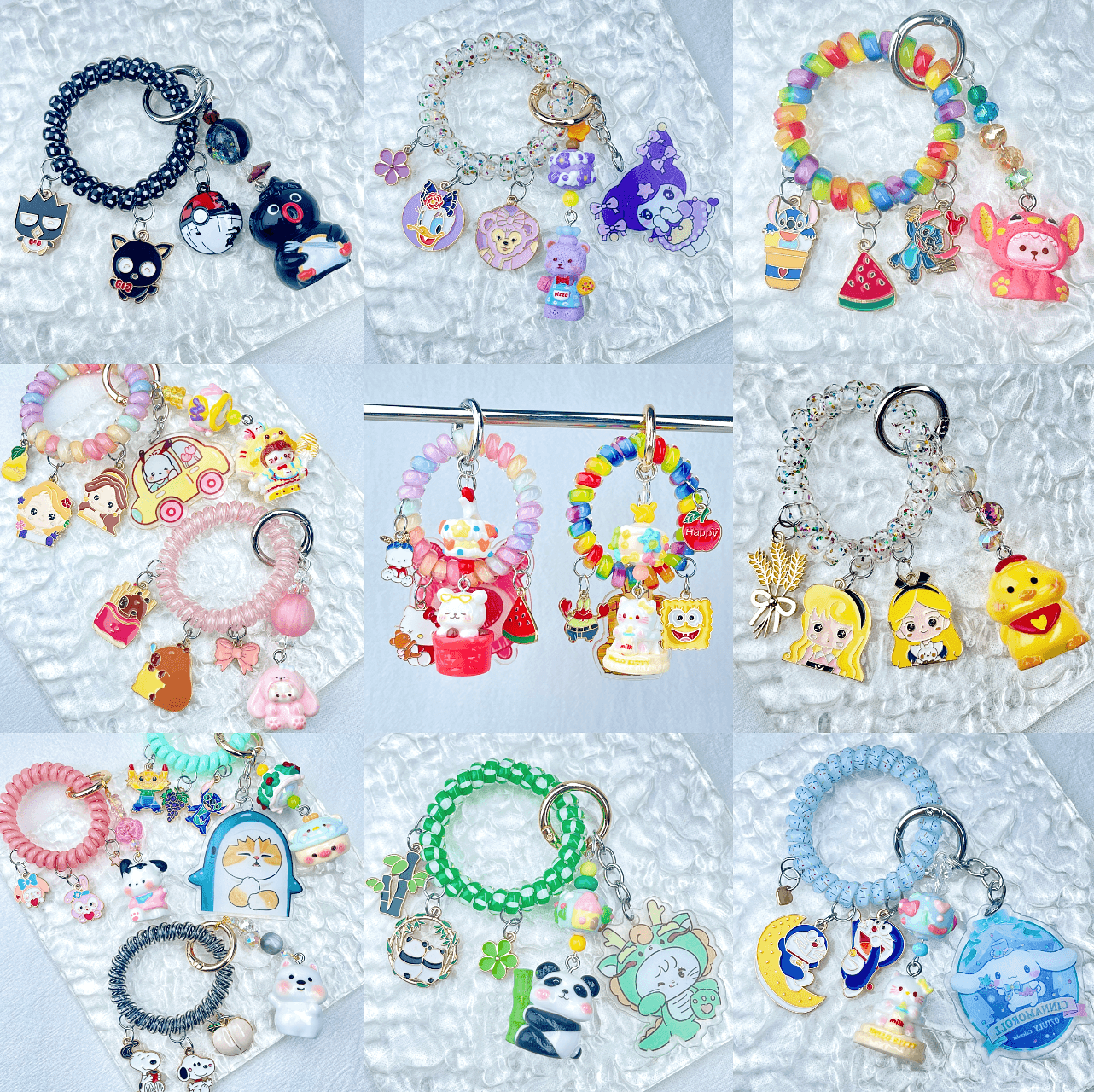 [Holiday Celebration] Premium Kawaii Cutie Glittering Elastic Wire Bag Decor and Phone Chain-Special Launch Price!
