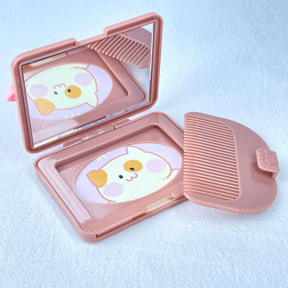 [New Arrival] Kawaii Cuties Handmade Cream Gel Mirror and Hairbrush Set