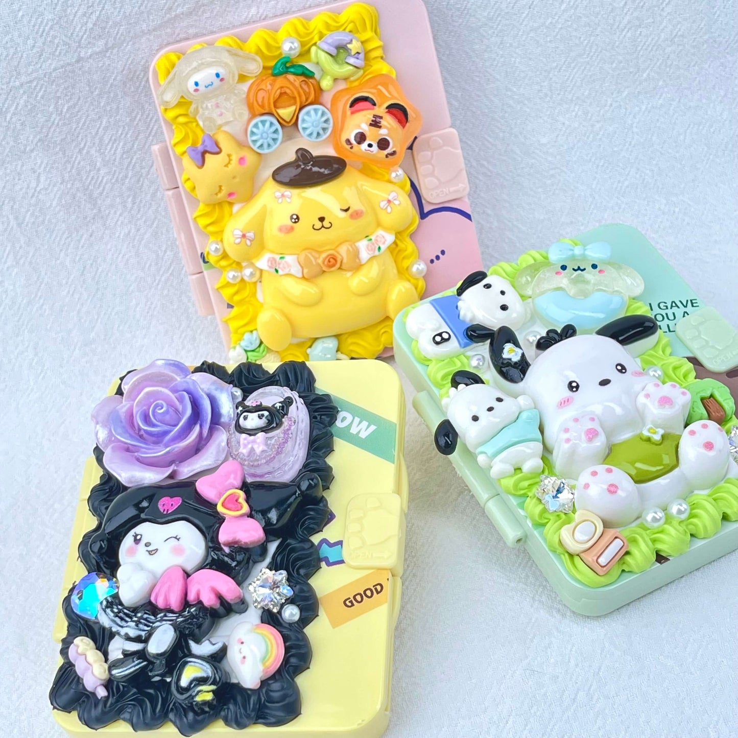 [New Arrival] Kawaii Cuties Handmade Cream Gel Mirror and Hairbrush Set