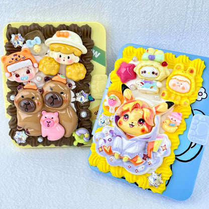 [New Arrival] Kawaii Cuties Handmade Cream Gel Mirror and Hairbrush Set