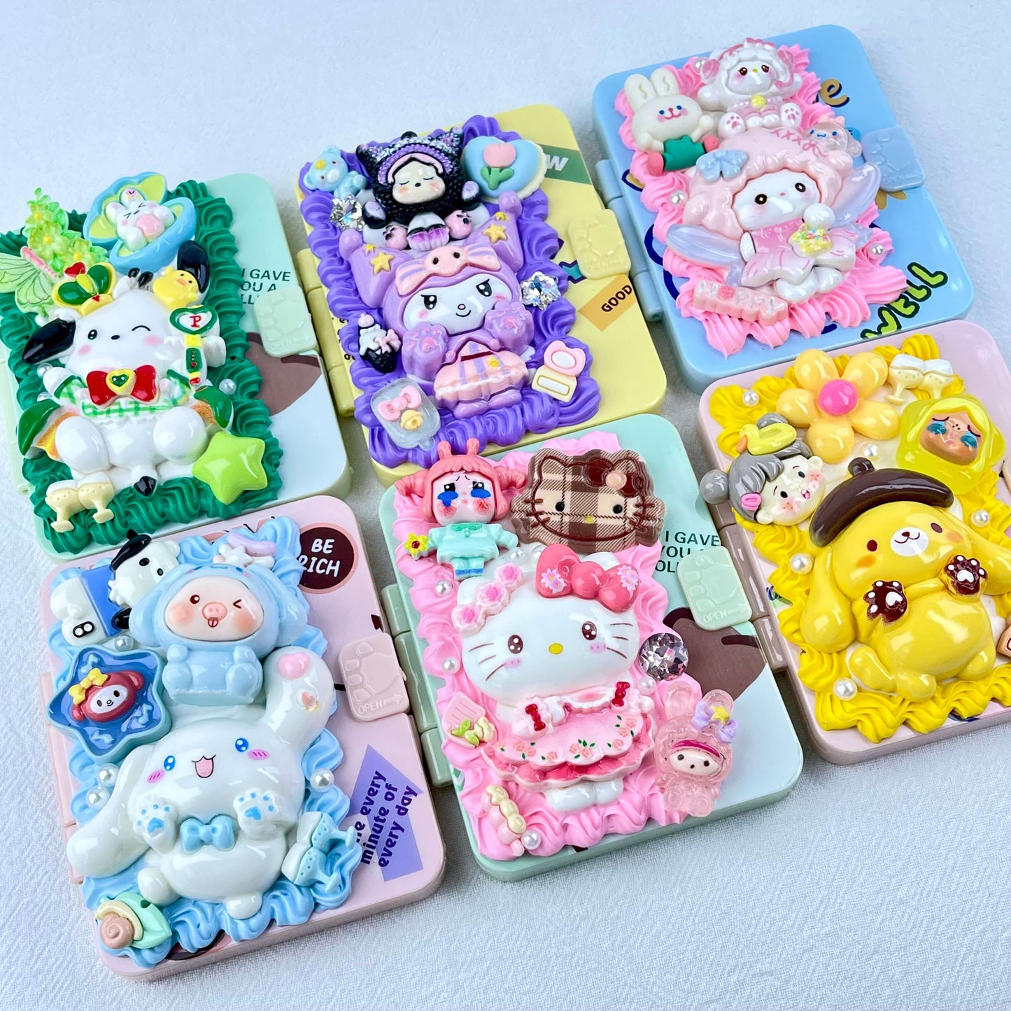 [New Arrival] Kawaii Cuties Handmade Cream Gel Mirror and Hairbrush Set