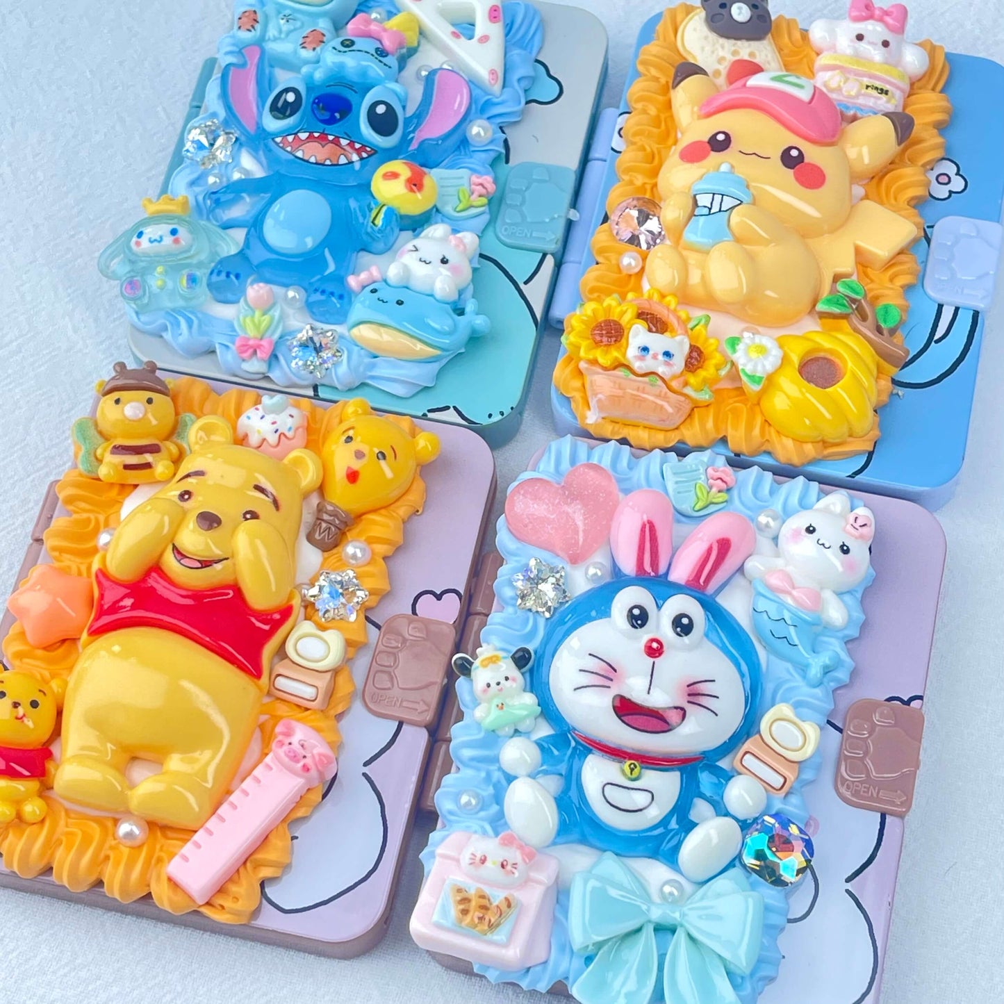 [New Arrival] Kawaii Cuties Handmade Cream Gel Mirror and Hairbrush Set