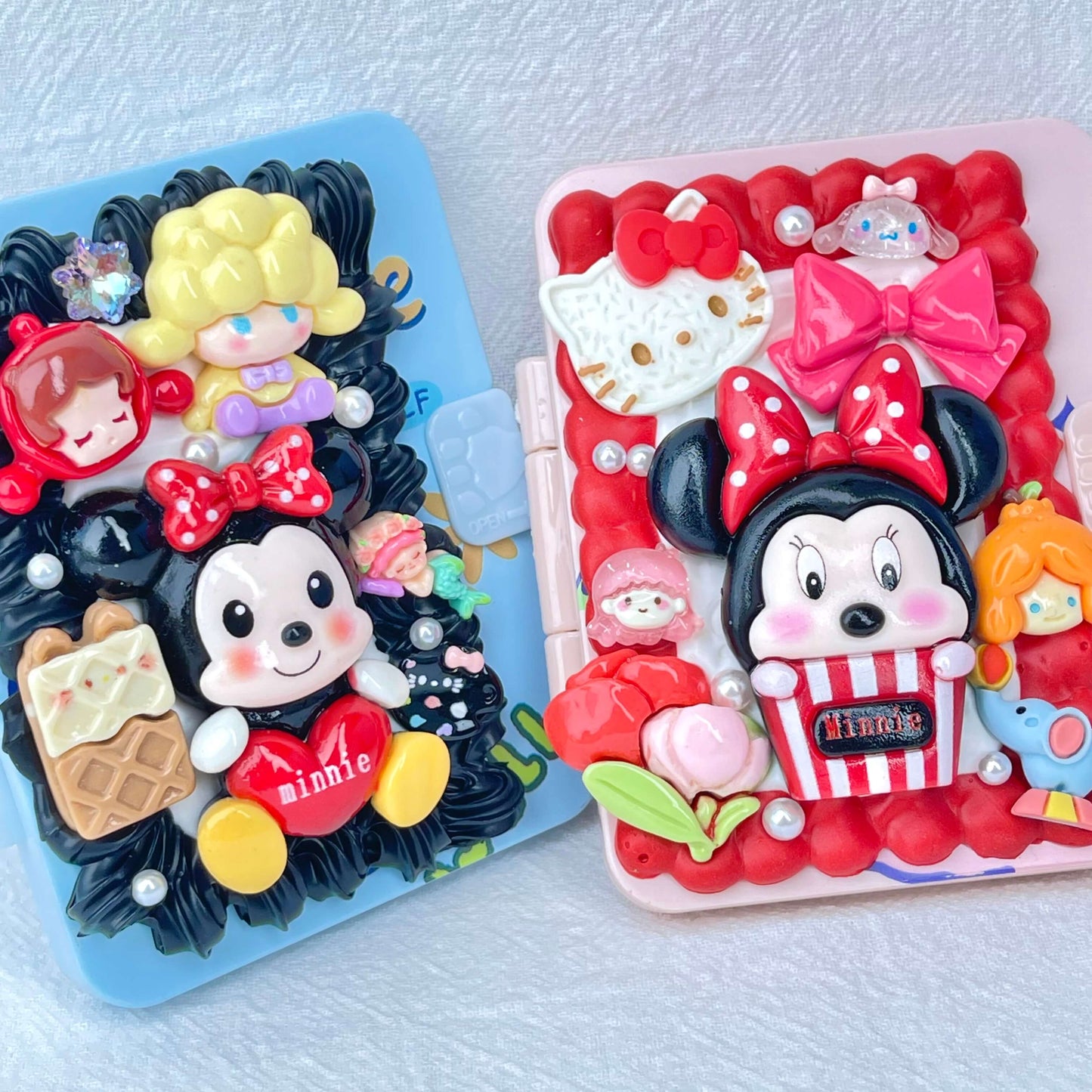[New Arrival] Kawaii Cuties Handmade Cream Gel Mirror and Hairbrush Set