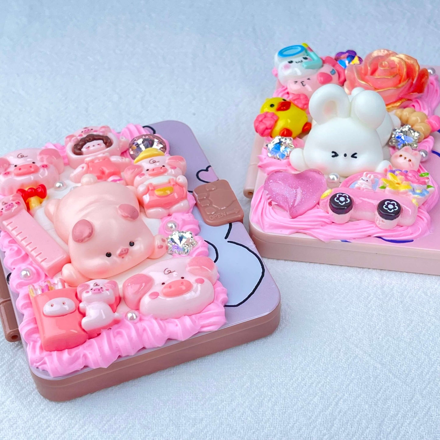 [New Arrival] Kawaii Cuties Handmade Cream Gel Mirror and Hairbrush Set